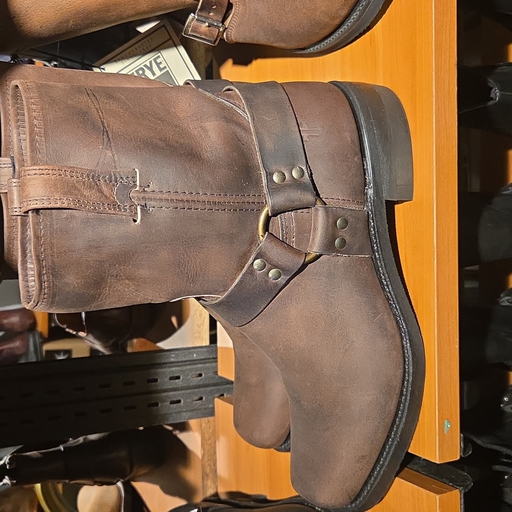 Mens FRYE Short Gaucho Harness Boots - Picture 2 of 6